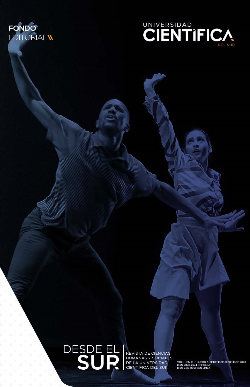 imagen de la portada de la tercera edición 2023 de Desde el Sur donde se ven dos personas alzando los brazos durante una presentación artística en la que ellos son los protagonistas.